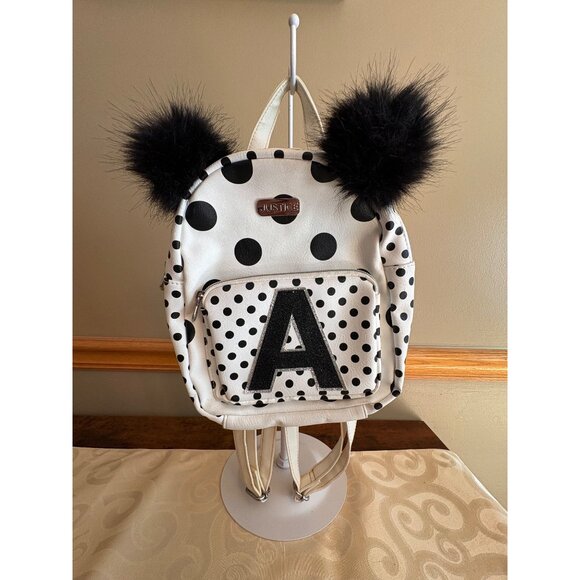 A Signature Justice Kids Backpack With Polka Dots & Furry Ears - Picture 7 of 14